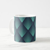 Neon Blue Op-Art Chevron. Koffiemok (Voorkant links)