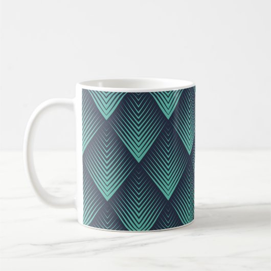 Neon Blue Op-Art Chevron. Koffiemok (Links)