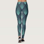 Neon Blue Op-Art Chevron. Leggings (Achterkant)