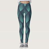 Neon Blue Op-Art Chevron. Leggings (Voorkant)