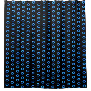 Neon Blue op zwart Douchegordijn