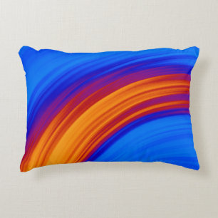 Neon Blue Oranje Red Yellow Accent Kussen