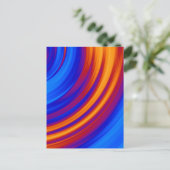 Neon Blue Oranje Red Yellow Briefkaart (Staand voorkant)
