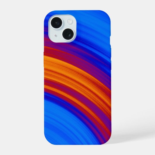 Neon Blue Oranje Red Yellow iPhone 15 Case (Achterkant)