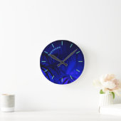 Neon BLUE PALM Leaf Personalized Wall Ronde Klok (Huis)