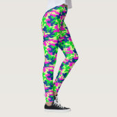 Neon Blue, Pink & Green Camouflage Leggings (Rechts)