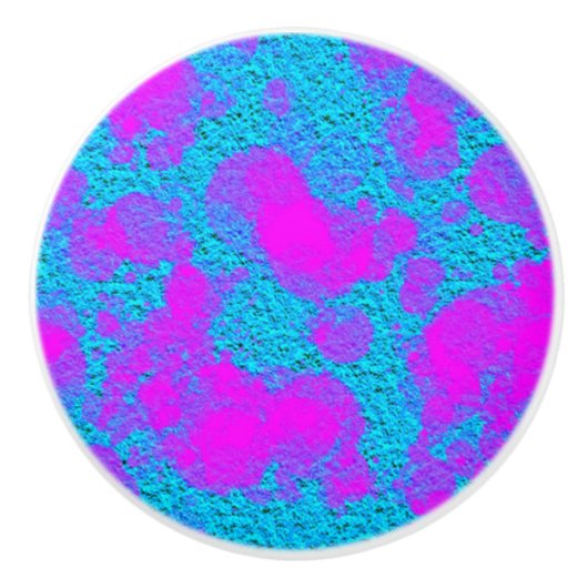 Neon Blue Pink Texture Knob Keramische Knop (Voorkant)