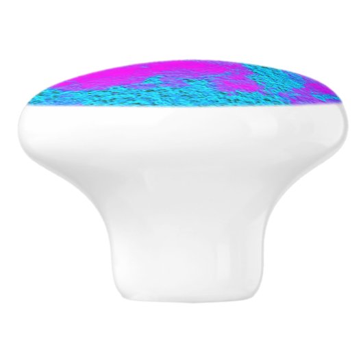 Neon Blue Pink Texture Knob Keramische Knop (Zijkant)