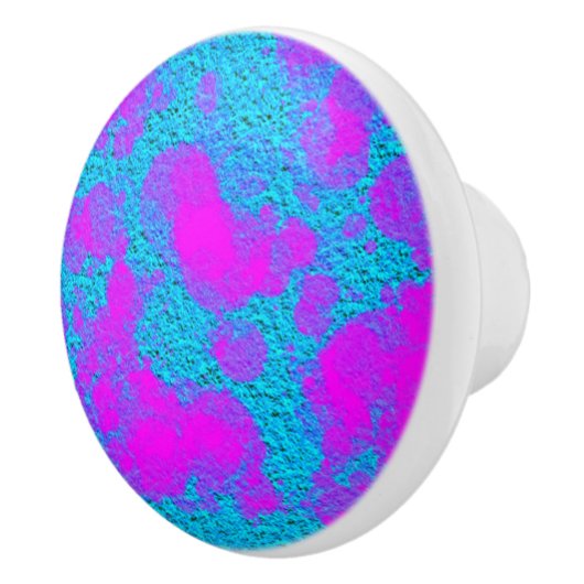 Neon Blue Pink Texture Knob Keramische Knop (Rechts)