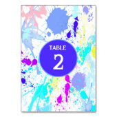 Neon Blue Pink Turquoise Paars Paint Splatter Kaart (Achterkant)