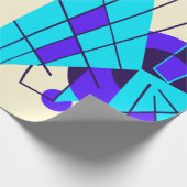 Neon Blue Retro Wrapping Paper 80-inch Cadeaupapier (Hoek)