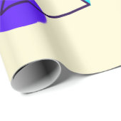 Neon Blue Retro Wrapping Paper 80-inch Cadeaupapier (Rol Hoek)