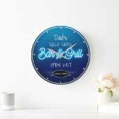 Neon Blue Script Dad's of Any Name Bar Grill Grote Klok (Huis)