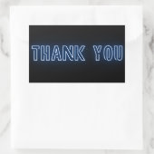 Neon Blue Sign Trendy Rechthoekige Sticker (Tas)