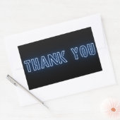 Neon Blue Sign Trendy Rechthoekige Sticker (Envelop)