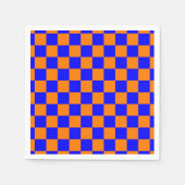 Neon Blue Sinaasappel Checkerboard  Servet (Voorkant)