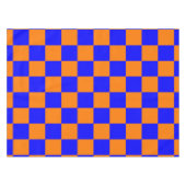 Neon Blue Sinaasappel Checkerboard  Tafelkleed (Voorkant (Horizontaal))