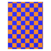 Neon Blue Sinaasappel Checkerboard  Tafelkleed (Voorkant)