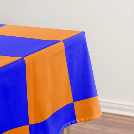 Neon Blue Sinaasappel Checkerboard  Tafelkleed (Voorbeeld)