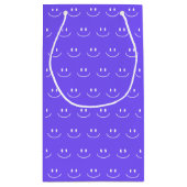 Neon Blue Smile Pattern Gift Bag Klein Cadeauzakje (Achterkant)