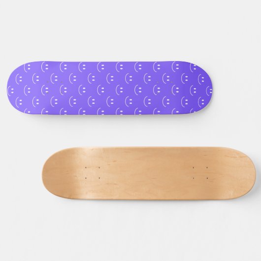 Neon Blue Smile Pattern Skateboard (Horizontaal)