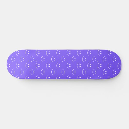 Neon Blue Smile Pattern Skateboard (Horizontaal)