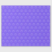 Neon Blue Smile Pattern Wrapping Paper Cadeaupapier (Vlak)