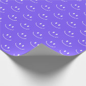 Neon Blue Smile Pattern Wrapping Paper Cadeaupapier (Hoek)
