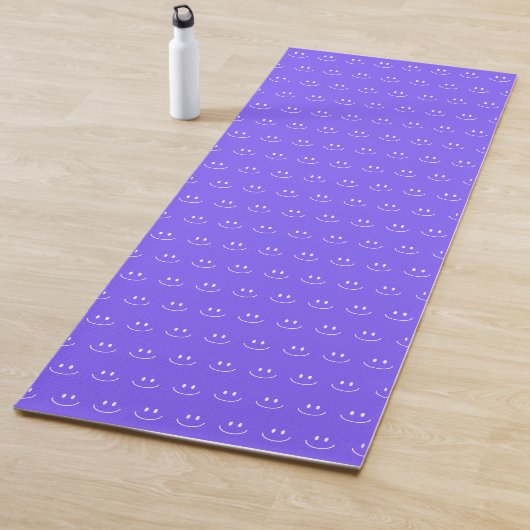 Neon Blue Smile Pattern Yoga Mat (In situ)