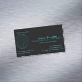 Neon Blue Sphere Cyber Magnetisch Visitekaartje (Voorbeeld)