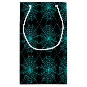 Neon blue spiderweb klein cadeauzakje (Achterkant)