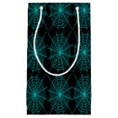 Neon blue spiderweb klein cadeauzakje (Voorkant)