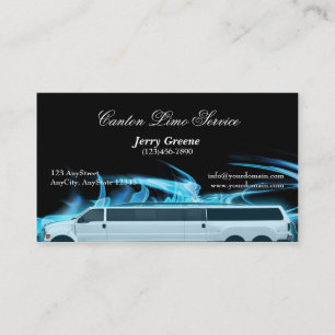 Neon Blue SUV Limousine Visitekaartje