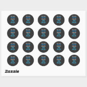Neon Blue Text Ronde Sticker (Vel)