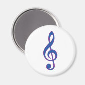Neon Blue Treble Clef Magneet (Voorkant / Achterkant)