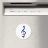 Neon Blue Treble Clef Magneet (Insitu (Vaatwasser))