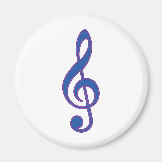 Neon Blue Treble Clef Magneet (Voorkant)