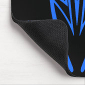 Neon Blue Tribal Design op Black Mousepad Muismat (Hoek)