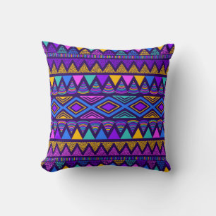 Neon Blue: Tribal Navajo patroon Kussen