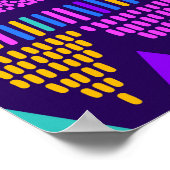 Neon Blue: Tribal Navajo patroon Poster (Hoek)