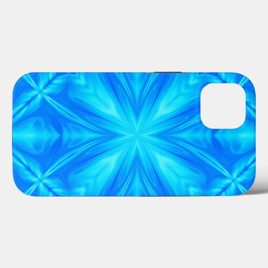 Neon Blue Turquoise Psychedelic Cloudy Abstract Case-Mate iPhone Case (Achterkant (horizontaal))