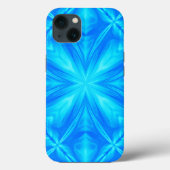 Neon Blue Turquoise Psychedelic Cloudy Abstract Case-Mate iPhone Case (Achterkant)
