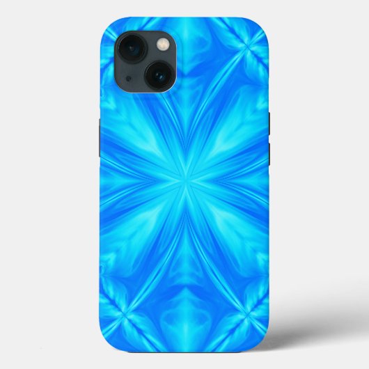 Neon Blue Turquoise Psychedelic Cloudy Abstract Case-Mate iPhone Case (Achterkant)