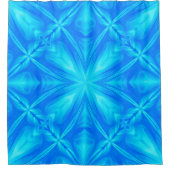 Neon Blue Turquoise Psychedelic Cloudy Abstract Douchegordijn (Voorkant)