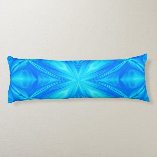 Neon Blue Turquoise Psychedelic Cloudy Abstract Lichaamskussen (Achterkant)