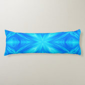 Neon Blue Turquoise Psychedelic Cloudy Abstract Lichaamskussen (Voorkant)