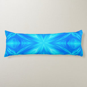 Neon Blue Turquoise Psychedelic Cloudy Abstract Lichaamskussen