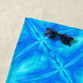 Neon Blue Turquoise Psychedelic Cloudy Abstract Strandlaken (In situ)