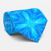 Neon Blue Turquoise Psychedelic Cloudy Abstract Stropdas (Opgerold)