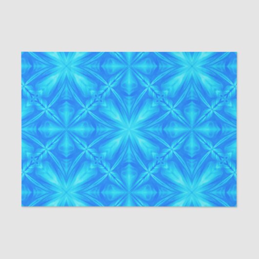Neon Blue Turquoise Psychedelic Cloudy Abstract Tissuepapier (Voorkant)